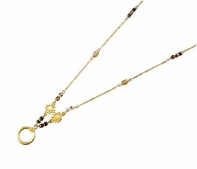 Eyeglass Necklace by Calabria EC-5-K Eye Catching Hang Loop 20''Inch Gold Brown