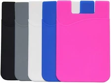 Adhesive Silicone Credit Card Pocket Sticker Pouch Holder Case For Cell Phone