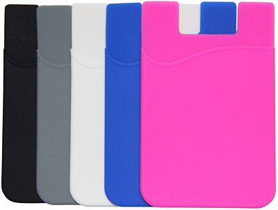 Adhesive Silicone Credit Card Pocket Sticker Pouch Holder Case For Cell Phone