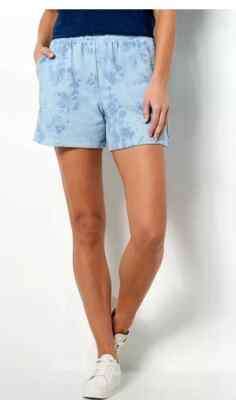 Women Studio Park NWOT Courtney Khondabi Size XL French Terry Short Blue Tie Dye