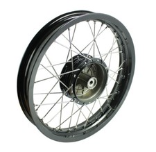 Felge 2,15x16 breit schwarze Nabe, verchromten Speichen für Simson S51 Schwalbe