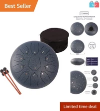 Handpan Drum - 12'' Portable Steel Tongue Instrument with Carrying Bag & Picks