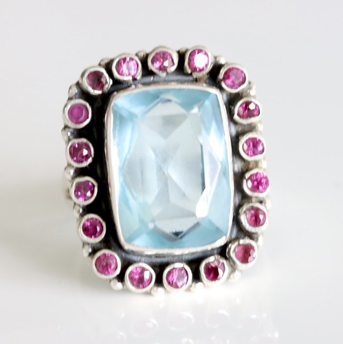 Princess Diana Ring , 925 sterling silver Ring , Flower Ring, Cz Ring - Picture 3 of 6