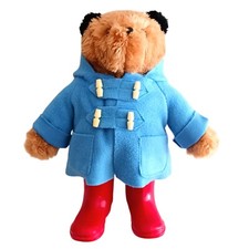 Vintage Paddington Bear Plush 1981 Eden Toys 18 inch Blue Coat Red Boots
