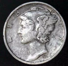 1936-P 10C Mercury Dime XF 90% Silver 23lwc0608-1