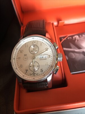 HAMILTON H327161JAZZMASTER MAESTRO CHRONOGRAPH AUTOMATIC WATCH SILVER DIAL 45MM