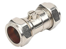 2 x Pack FLOMASTA 15mm Isolating Ball Valve Chrome Plated - Compression Fitting