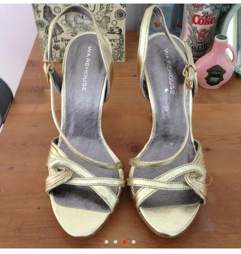 warehouse gold sandals