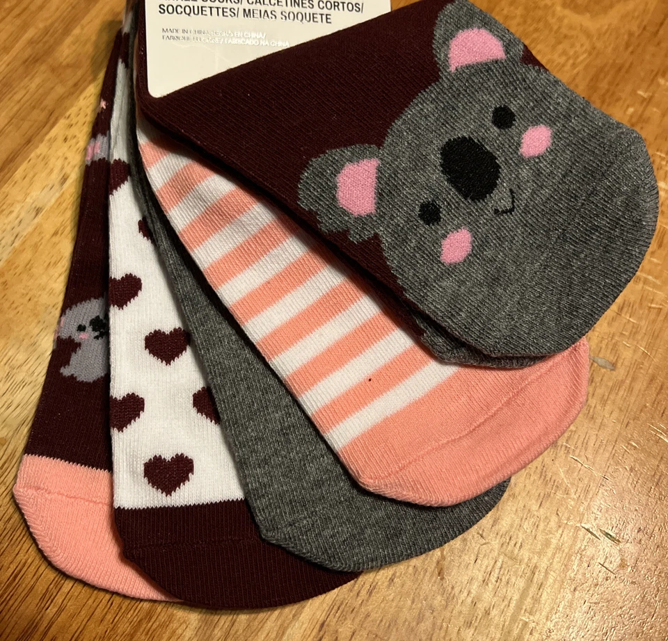 Calcetines Forever 21 Estampado Koala Tobillo Talla Única Nuevos con etiquetas Rosa Gris Foto 4 de 4