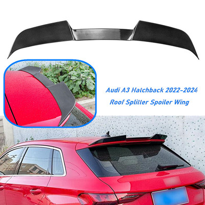 for 2022-2024 Audi A3 Hatchback Carbon look Rear Trunk Spoiler Wing Flap 