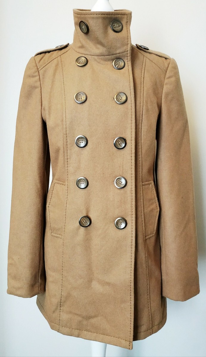 ETAM Manteau femme taille 36/S en laine beige foncé Manteau hiver