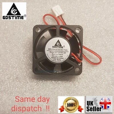 12V 30mm 30x30x10mm 2Pin Xh2.54 Mini Brushless PC Computer Cooling Cooler Fan