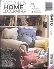 Vintage McCalls Pattern Crafts Home Decorating Pillows 6416 Circle Square OOP