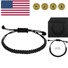 Handmade String Bracelet for Women Men Simple Red Black Braided Adjustable Ch...