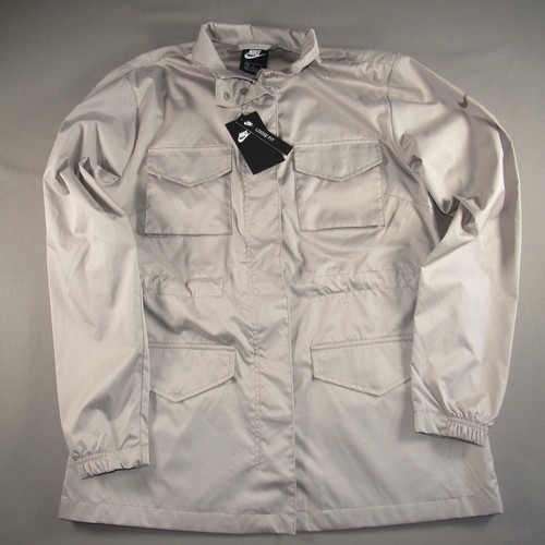 Nike Jacket Womens Medium Gray Front Snap Multi Pocket Full Zip Utility Swoosh - Picture 2 of 13