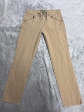Vintage Lauren Ralph Lauren Pants Womens 8 Tan Straight Leg Stretch Zip Pocket