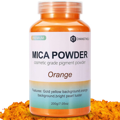 Mica Powder 7.05oz - Orange Mica Powder Pigment for Epoxy Resin, Paint, Gloss