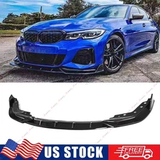 For 19-22 BMW G20 330i M340i GT Style M Sport Gloss Black Front Bumper Lip 3PCS