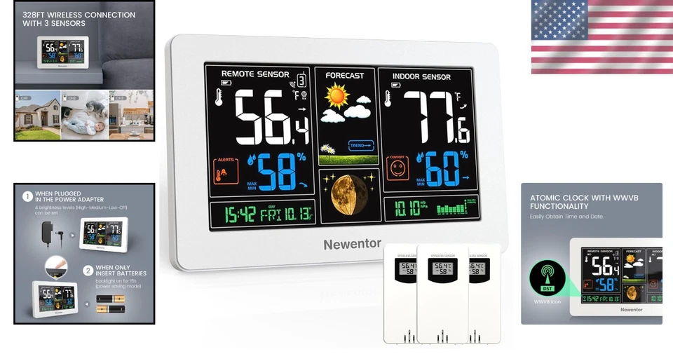 Indoor Outdoor Thermometer with Barometric Pressure - Image 2 of 4