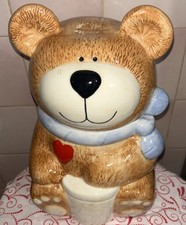 RARE VINTAGE 80s Treasure Craft Bear Cookie Jar with Red Heart