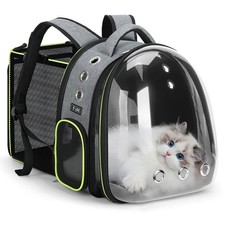 Cat Bubble Backpack Carrier Up to 18lbs Expandable Large Space Transparent Gray