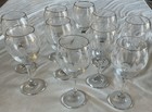 Set of 10 Vintage Libbey Arby’s Etched Winter Scene Wine Water Glass gold rim — photo 2