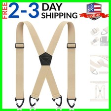 X Back Hidden Suspender 1.5 Inches Under Clothing Heavy Duty Work Suspenders ...
