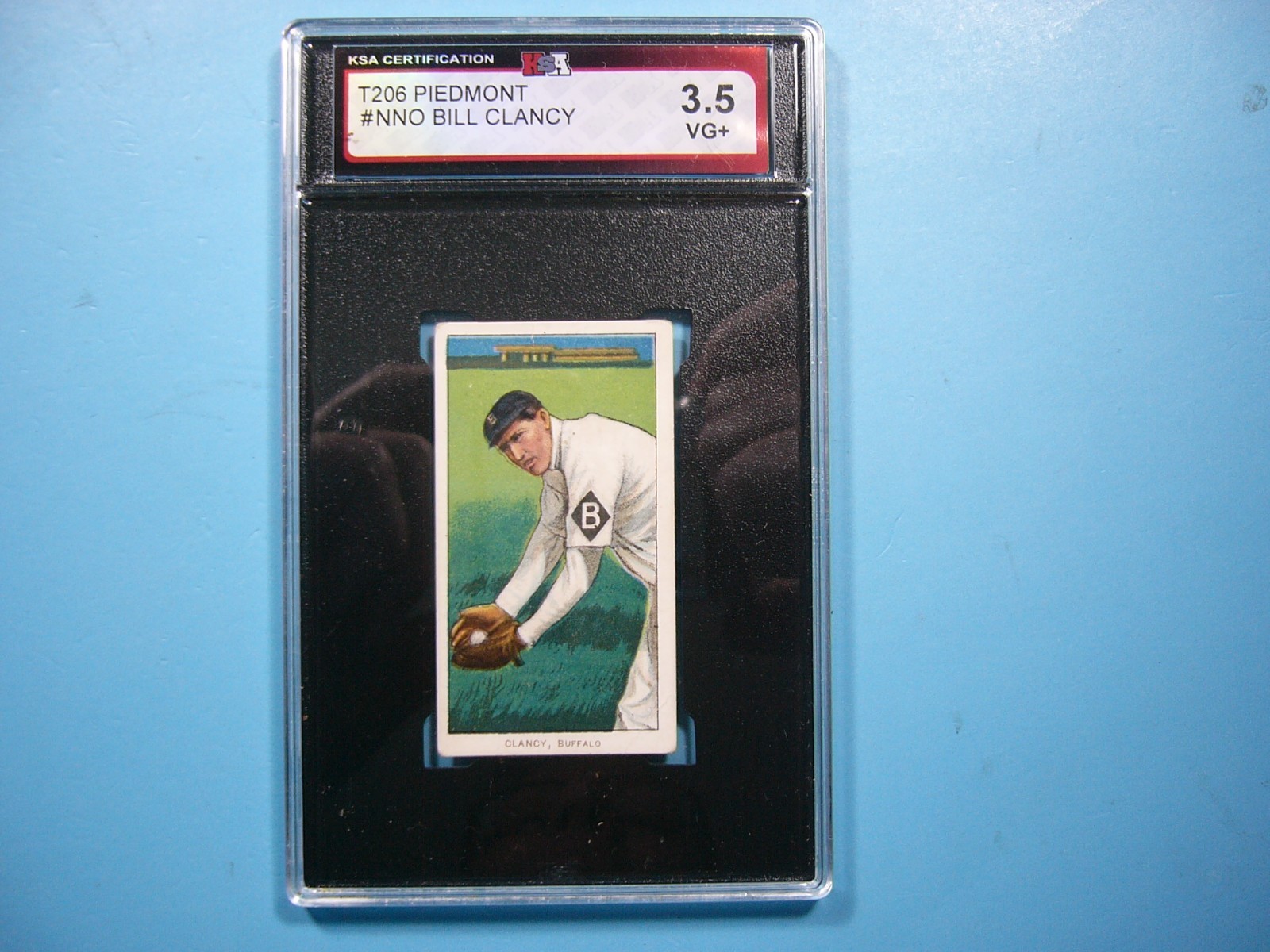 1909 T206 PIEDMONT BASEBALL CARD #NNO BILL CLANCY KSA 3.5 VG+ NICE 1909/11 GL