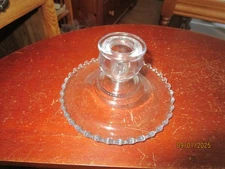 Vintage Glass Candlestick Holder  5-1/2" in diameter