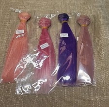 Lot 4 Doll Reroot Hair Bundles Pink Purple Nylon Saran OOA 1 Ohmbre