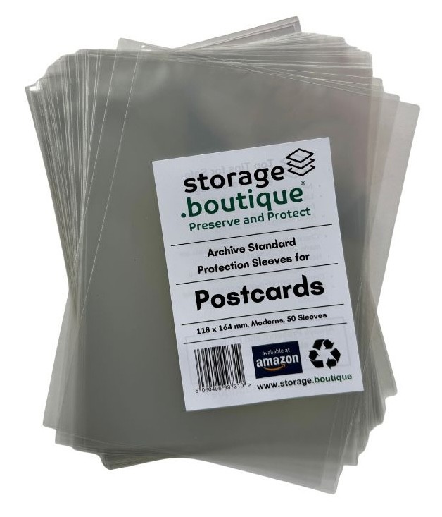 storage.boutique POSTCARD Protection Sleeves, Crystal Clear, Acid Free, 50