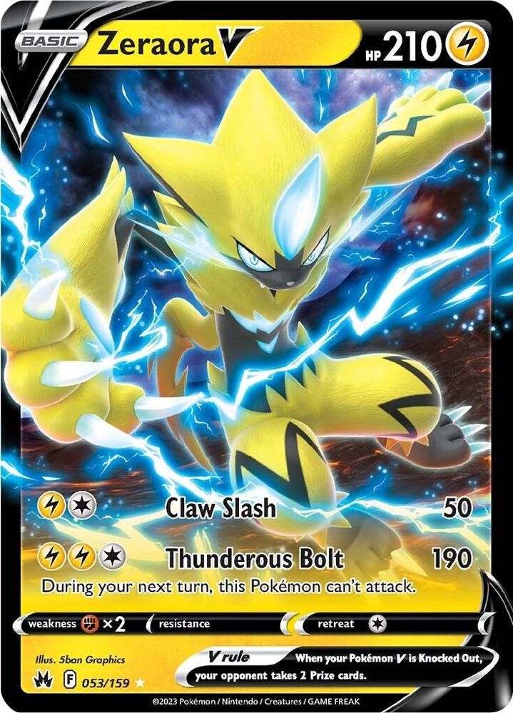 Zeraora V Ultra Rare Crown Zenith 053/159 NM