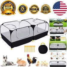 Spacious Small Animal Playpen with Detachable Bottom for Indoor  Outdoor Fun