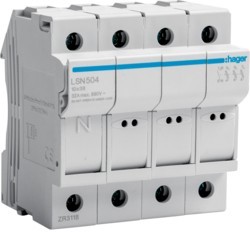 Portafusibile 10X38 3P + N 4M ( Hager Cod. Lsn504 )