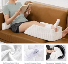 Leg Elevation Pillow for Leg/Knee Surgery Recovery, Memory Foam Leg Pillow with