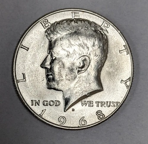 1968 D Kennedy Silver Half Dollar UNC