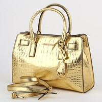 Michael Kors Satchel Leder Handtasche Henkeltasche Kroko-PräGung Metallic Design