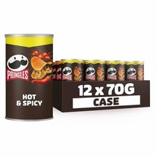 12 Packs Pringles Hot & Spicy Snacking Crisps 12 x 70g - Bulk Value