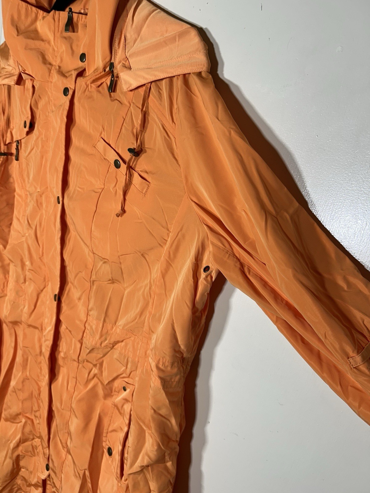 Vintage Pendeleton Bright Orange Packable ZipUp H… - image 11