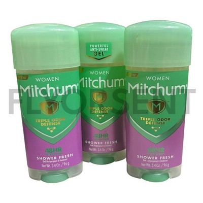 3-Pack Mitchum Women Defense Antiperspirant Deodorant Gel   Shower Fresh | 3.4