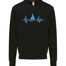 Puls Segeln Matrose Boot Lustig Captain Ekg Herren Sweatshirt Pullover