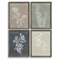 Framed Wall Art Set of 4 for Boho Home decor Botanical Print Wall Art for Rus...