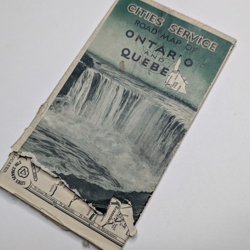 1930s Cities Service Road Map Ontario Quebec Canada Koolmotor Gas Oil Petroliana