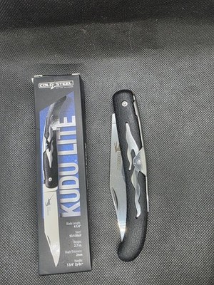 COLD STEEL 20KJ Kudu Lite Black Zyex Handle 4.25'' Plain Blade Folding Knife NIB