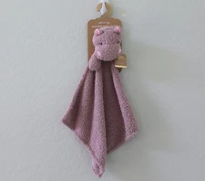 Levi and Emmie Mauve Hippo Plush Fether Knit Lovey Security Blanket Blankie