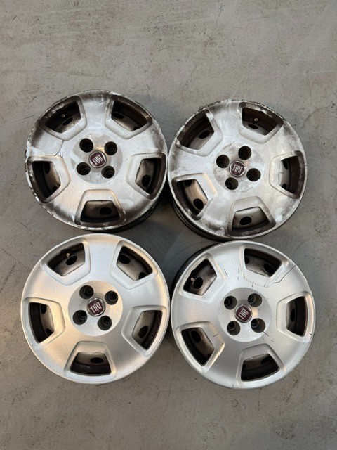 4 Cerchi In Ferro Usati 15 Pollici Fiat Fiorino Qubo 6x15 4x98 ET 44 58.1