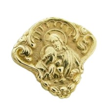 Vintage First Holy Communion Pin Jesus Yellow Gold Medal