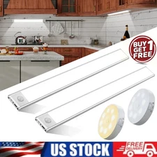 LED Motion Sensor Under Cabinet Closet Light USB Rechargeable Kitchen Lamp Strip