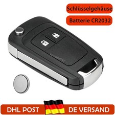 2 Tasten Klappschlüssel & Batterie für Astra J Corsa E Meriva B Insignia Adam
