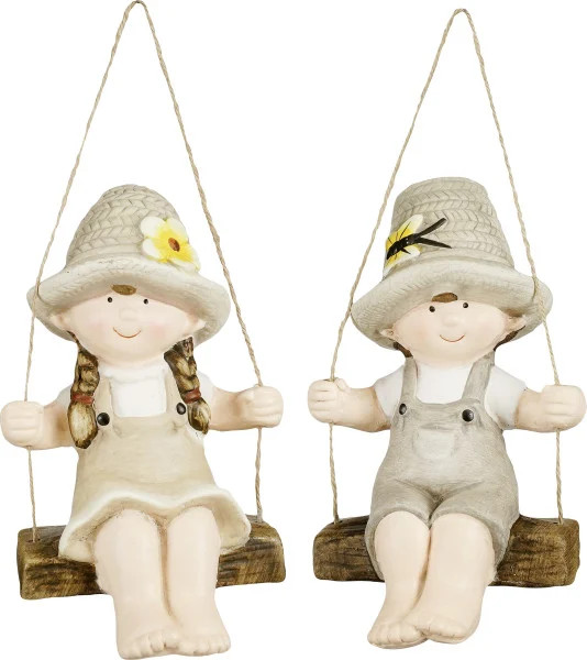 Mica Decorations Kind Keramik 18 X 13 X 16 Cm Beige-Grau Dekofigur-image